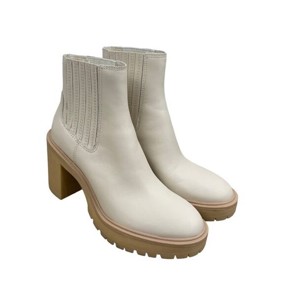 Dolce Vita Caster H2O Women Platform Ankle Boot/Booties Sz 8.5 Ivory Leather New - Picture 3 of 14